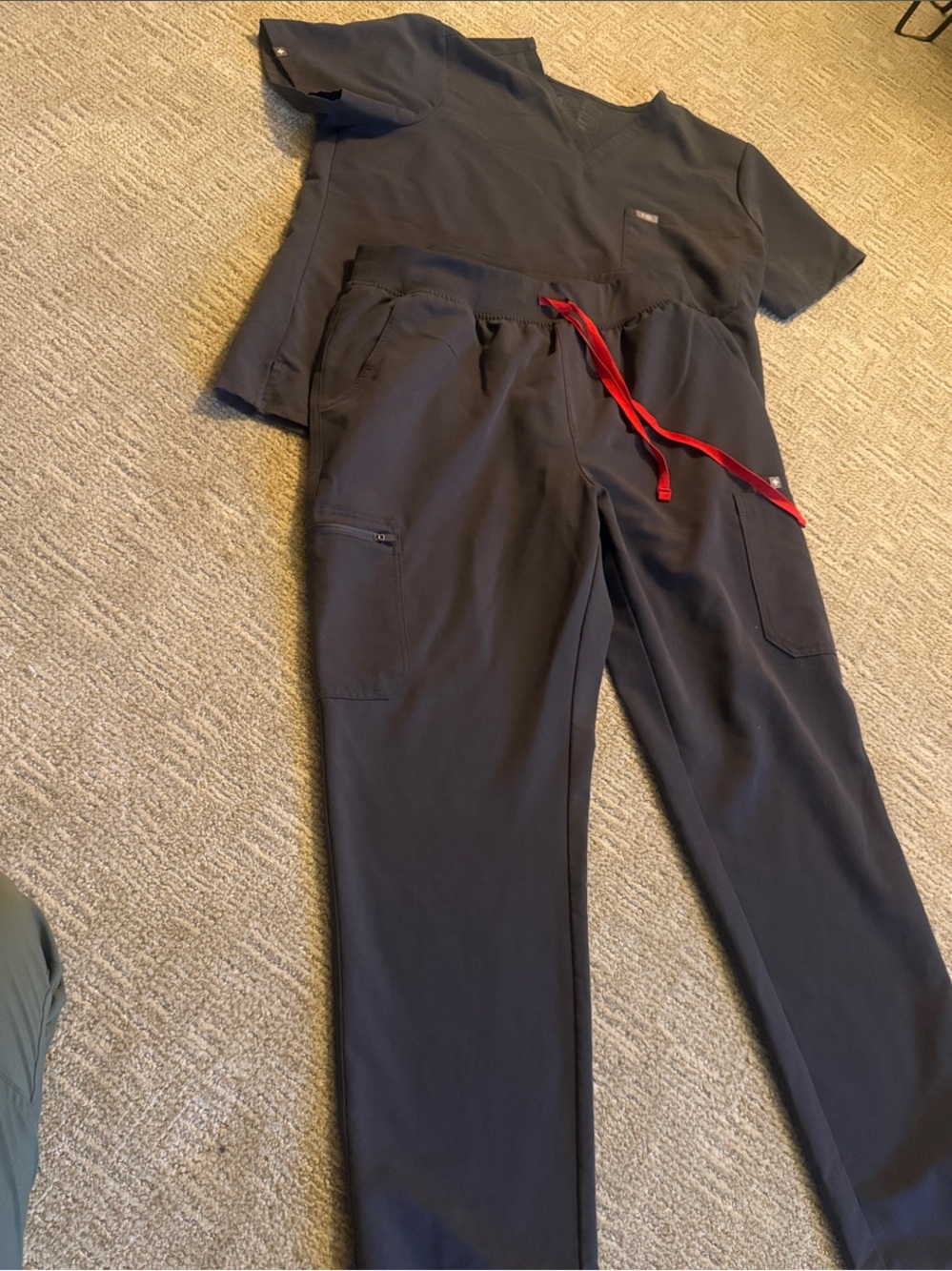 Figs Charcoal High Waisted YOLA Skinny Tall XL pants, Top XXL